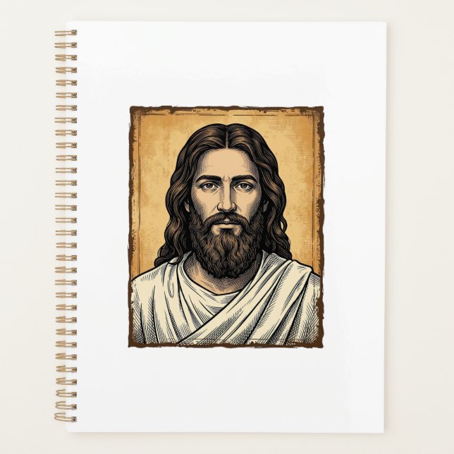 Conception de T-shirt de portrait religieux gravé  (Devant)