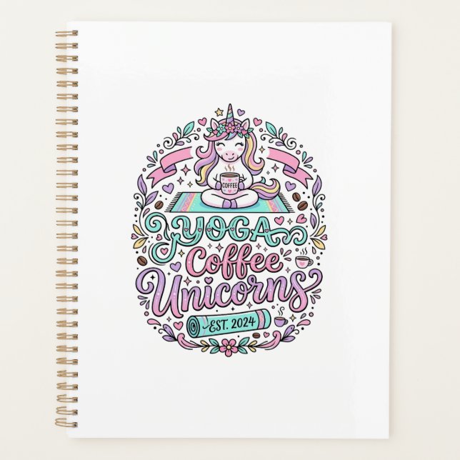 Conception de T-Shirt de Style Licorne Yoga Café L (Devant)