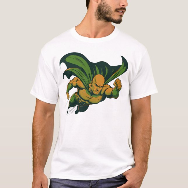 conception de t-shirt de super-héros chauve (Devant)