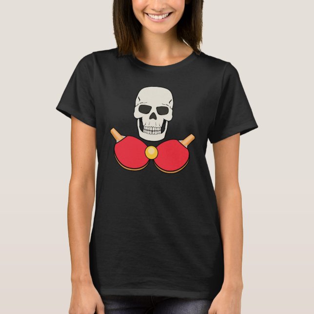 Conception de T-shirt de tennis de table crâne pou (Devant)