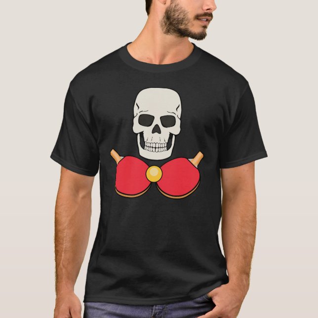 Conception de T-shirt de tennis de table crâne pou (Devant)