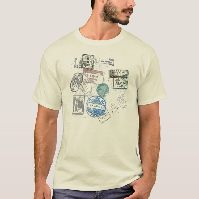 conception de T-shirt de voyage de visas de (Devant)