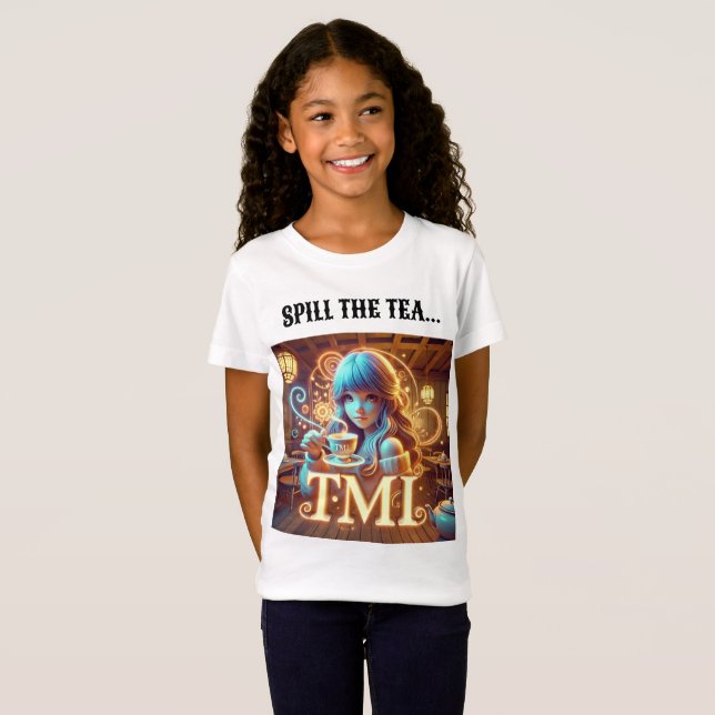 Conception de T-shirt drôle "Spill the Tea". (Devant entier)