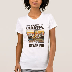 Conception de T-Shirt drôle vintage de kayak giraf