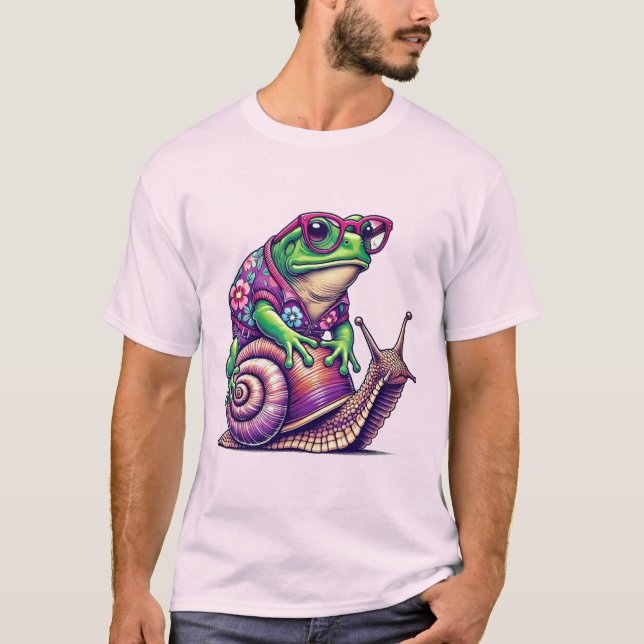 Conception de T-Shirt Escargot à Cheval sur un Cra (Devant)