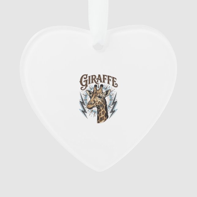 Conception de T-Shirt Foudre Girafe Gravée Vintage (devant)