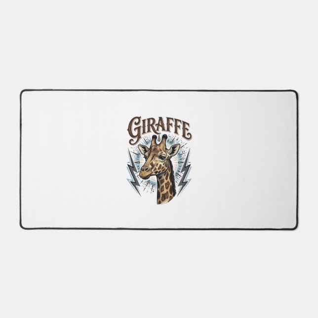Conception de T-Shirt Foudre Girafe Gravée Vintage (Recto)