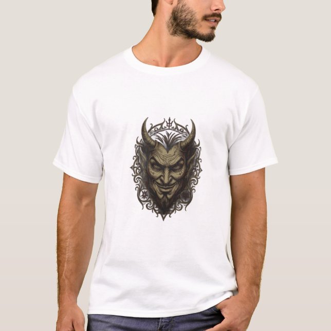 Conception de T-Shirt gothique cornes du diable (Devant)