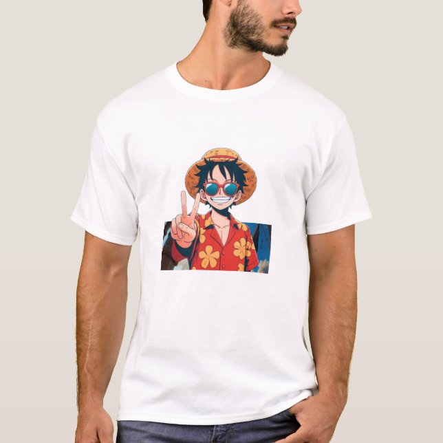 Conception de T-Shirt Graphique Anime de Luffy Poi (Devant)