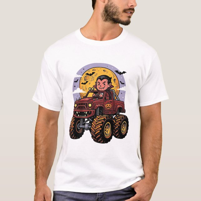 Conception de T-shirt Halloween Camion Monstre Vam (Devant)