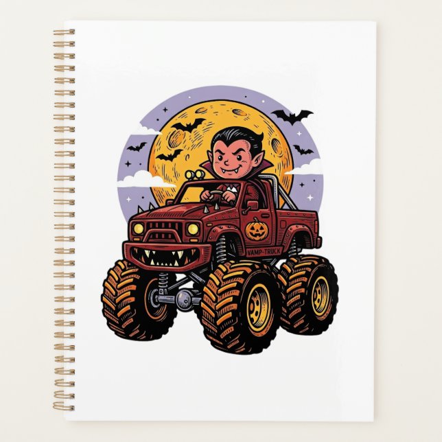 Conception de T-shirt Halloween de camion monstre  (Devant)