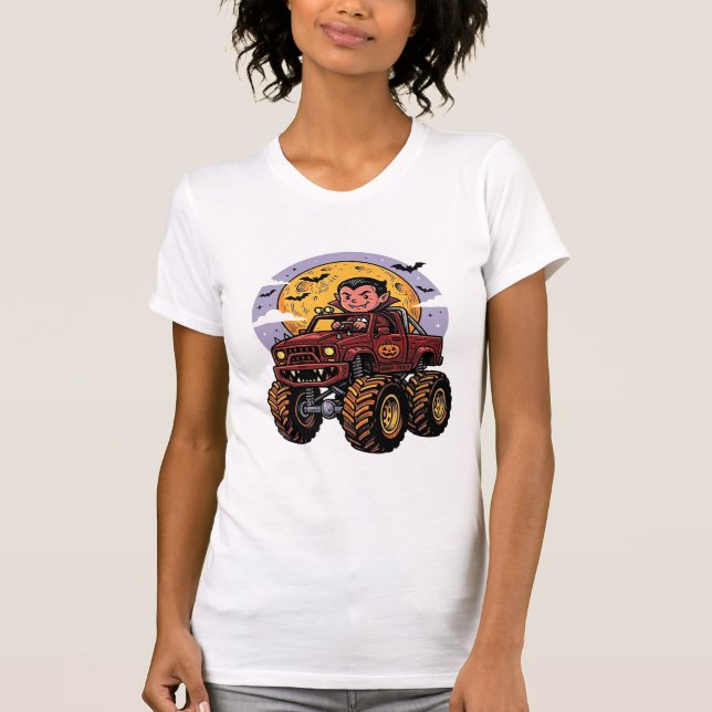 Conception de T-shirt Halloween de camion monstre  (Devant)