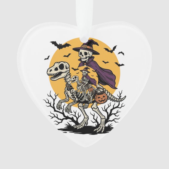 Conception de T-shirt Halloween dinosaure squelett (devant)