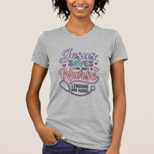 Conception de t-shirt Jésus Sauve l'infirmière Foi