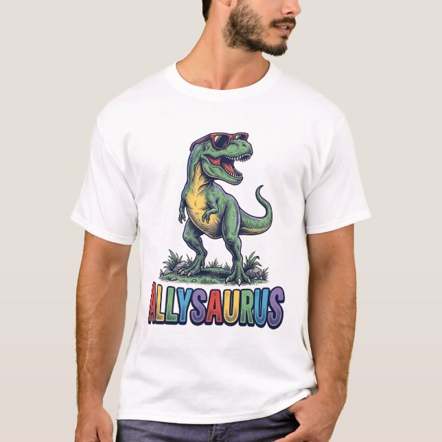 Conception de t-shirt lunettes de soleil dinosaure (Devant)