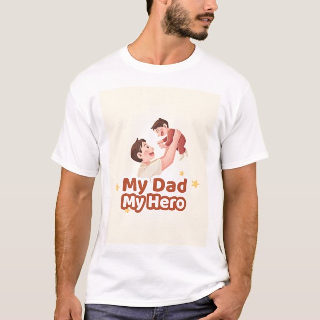 Conception de t-shirt Mon papa mon héros (Devant)
