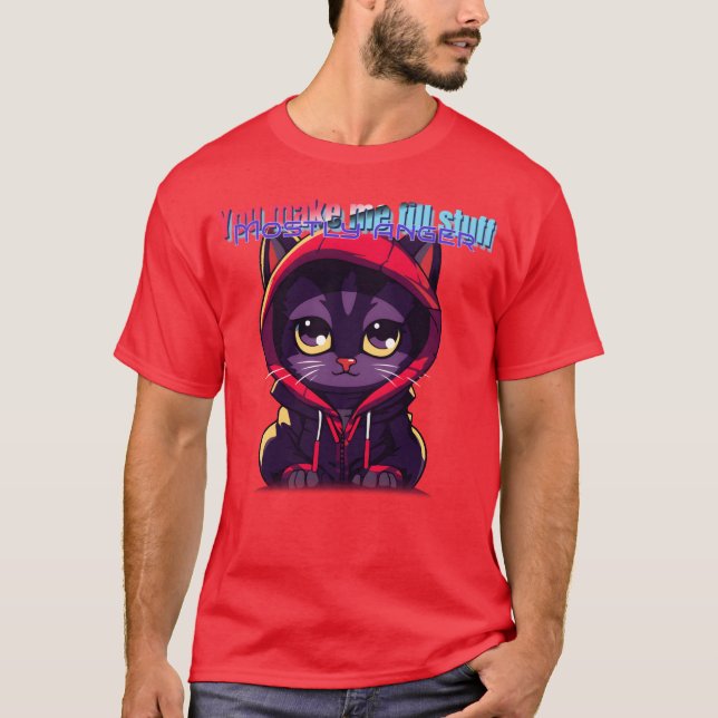 conception de t-shirt néon avec des chats et de la (Devant)