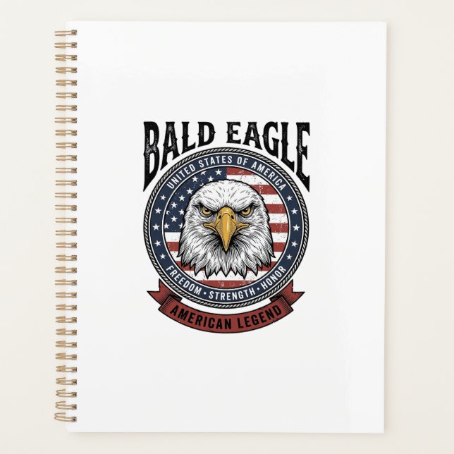 Conception de T-Shirt Patriotique Aigle Chauve Vin (Devant)