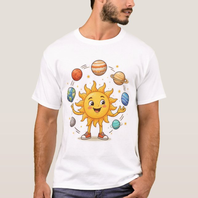 Conception de T-Shirt Planètes jonglées par le Sol (Devant)