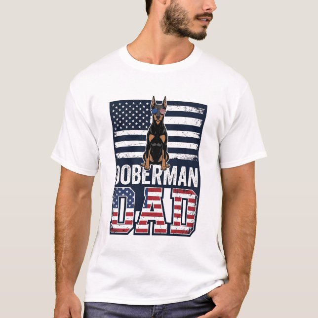 Conception de T-shirt pour chien patriotique Dober (Devant)