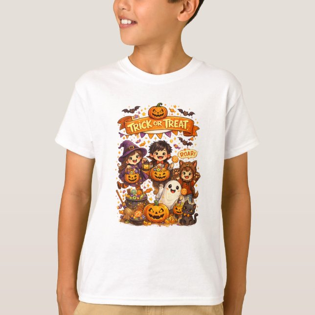 Conception de T-shirt pour enfants pour Halloween  (Devant)