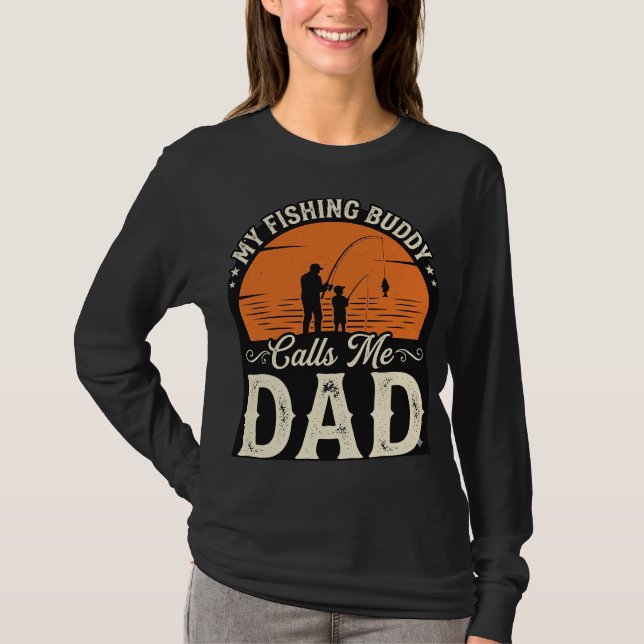 Conception de T-shirt pour papa ami de pêche vinta (Devant)
