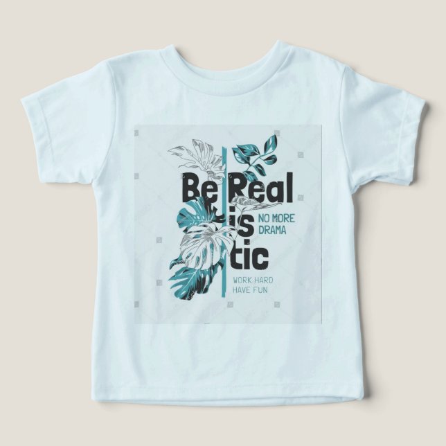 Conception de T-shirt réaliste avec feuilles tropi (Design Recto)