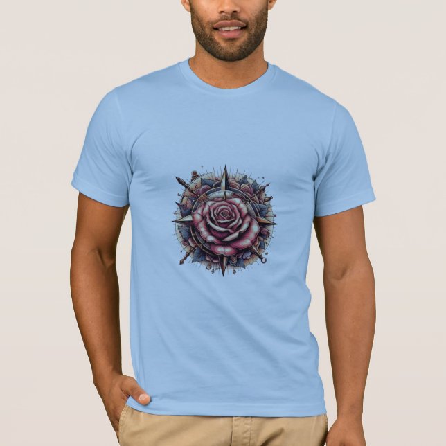 Conception de T-shirt rose Compass (Devant)