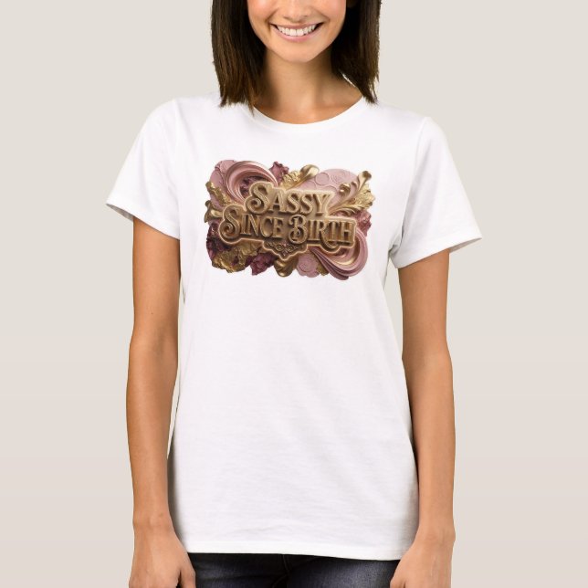 Conception de T-shirt Rouge ÉCLATANT SASSY DEPUIS  (Devant)