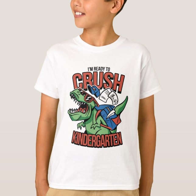 Conception de t-shirt T-rex prêt à écraser la mate (Devant)