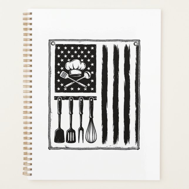 Conception de T-shirt Ustensiles de Cuisine Drapea (Devant)