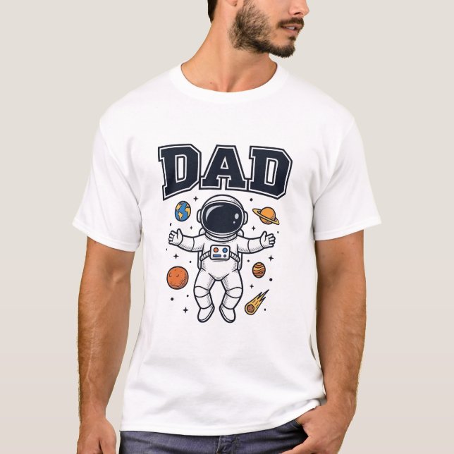 Conception de T-shirt Vector Space Astronaute Papa (Devant)