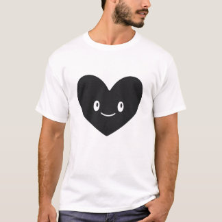 Conception de T-Shirt Vectoriel Cœur Noir Sourire