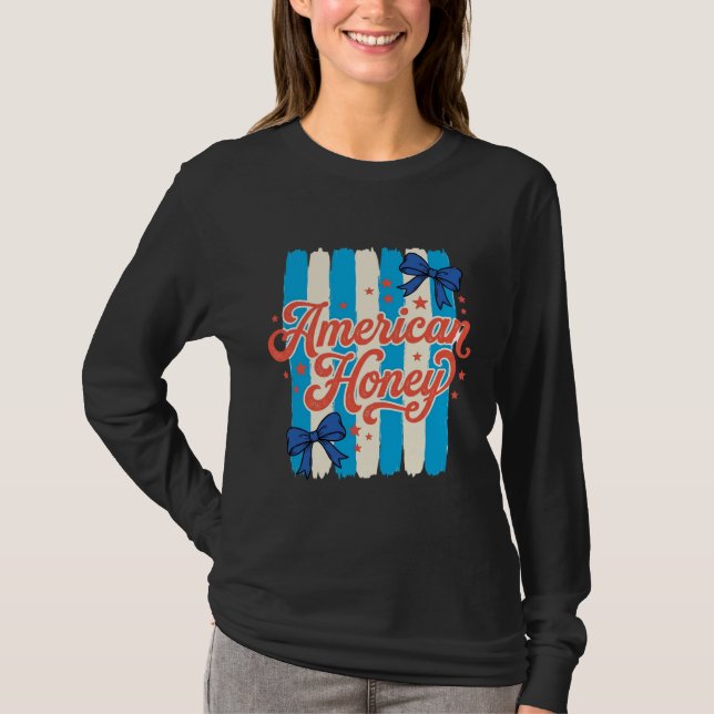 Conception de T-shirt vintage avec ruban patriotiq (Devant)