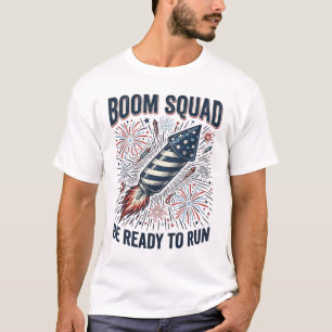 Conception de T-shirt vintage Boom Squad Feux d'ar