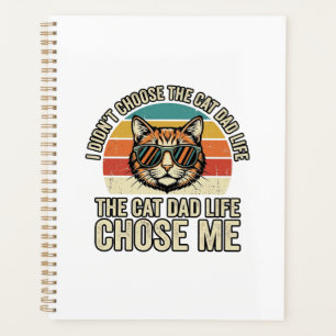 Conception de T-Shirt Vintage Cat Dad Life Chose M