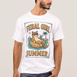 Conception de T-shirt vintage Feral Girl Summer Ca