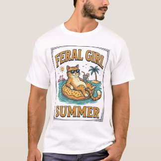 Conception de T-shirt vintage Feral Girl Summer Ca