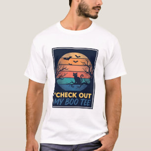 Conception de T-shirt Vintage Halloween Black Cat 