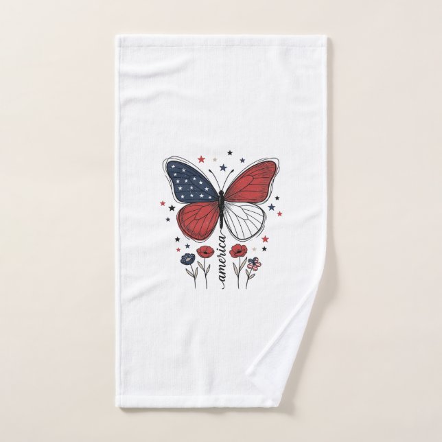 Conception de T-shirt vintage papillon patriotique (Serviette à main)
