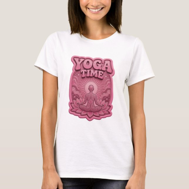Conception de T-shirt YOGA TIME rose Statement (Devant)