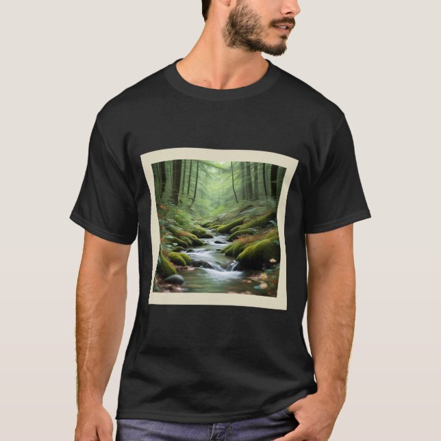 Conception de T-shirts dans le flux forestier pais (Devant)