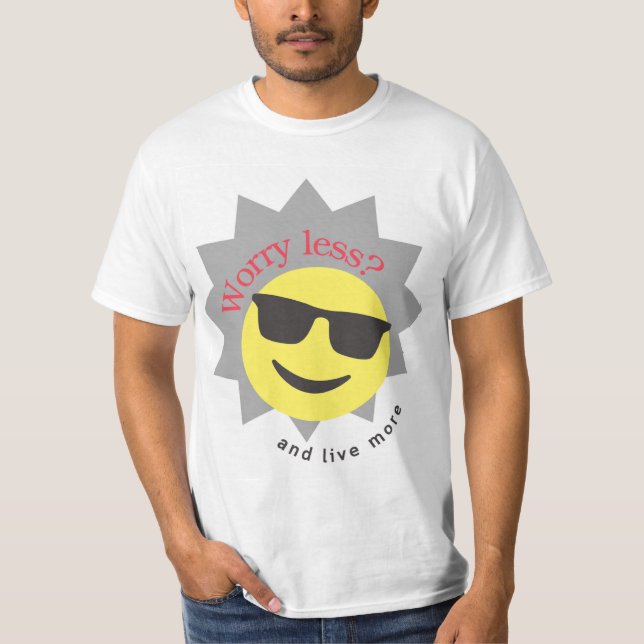 Conception de t-shirts emoji pour moins s'inquiéte (Devant)