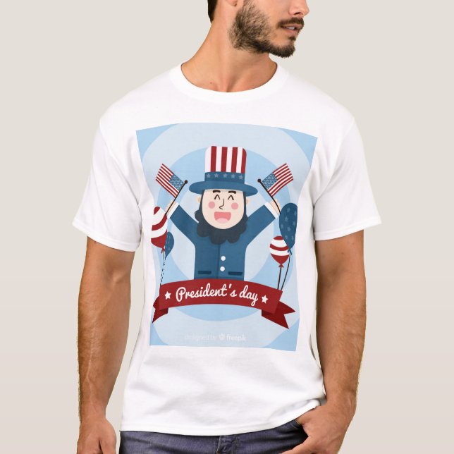 Conception de T-shirts pour la journée du présiden (Devant)