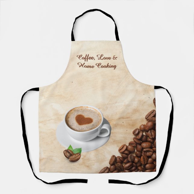 Conception de tablier Café, Amour & Cuisine Maison (Recto)