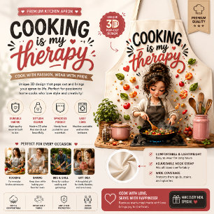 Conception de tablier de cuisson 3D mignonne Cui