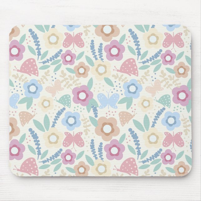 Conception de tapis de souris botanique coloré (Devant)