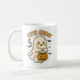 Conception de tasse à café Halloween avec un fantô