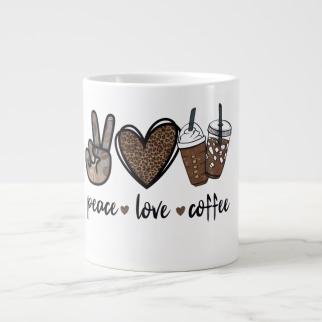 Conception de tasse à café Paix Amour (Devant)