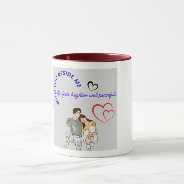 Conception de tasse pour amoureux romantiques (Centre)